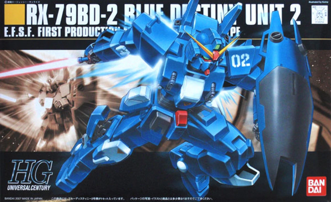Bandai HGUC 077 Gundam RX-79BD-2 BLUE DESTINY 1/144 Scale Kit 1 Bandai HGUC 077 Gundam RX-79BD-2 BLUE DESTINY 1/144 Scale Kit