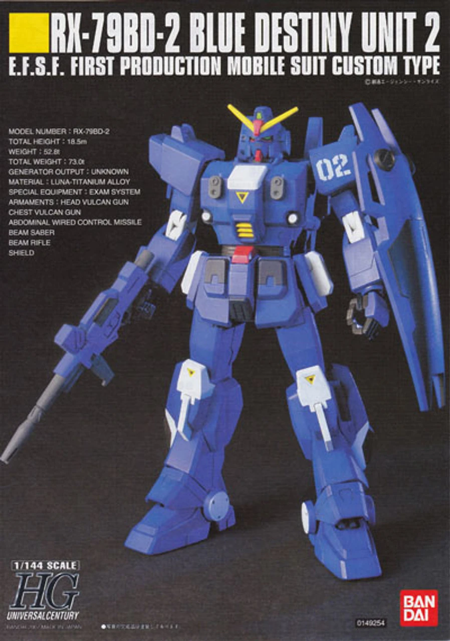 Bandai HGUC 077 Gundam RX-79BD-2 BLUE DESTINY 1/144 Scale Kit 3 Bandai HGUC 077 Gundam RX-79BD-2 BLUE DESTINY 1/144 Scale Kit - Image 3