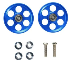 Tamiya 95315 Mini 4WD 19mm Alum Ball-Race Rollers HG LW (Ringless/Blue)