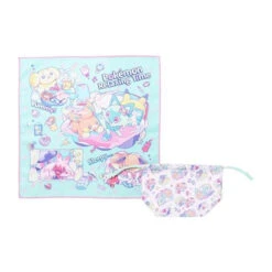 Pokemon Center Original Lunch Drawstring Bag With Lunch Cloth - Pokemon Relaxing Time