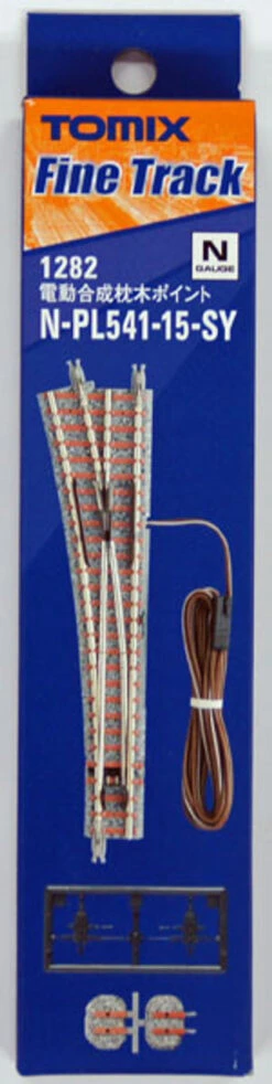 Tomix 1282 Electric Turnout For Synthetic Sleeper N-PL541-15-SY(F) (N Scale)