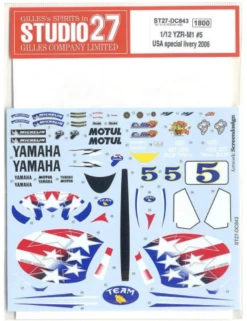 Studio27 1/12 Yamaha YZR M1 USA #5 2006 Decal