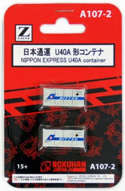 Rokuhan A107-2 U40A Container Nippon Express (2 Pcs.) (Z Scale)