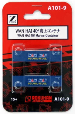 Rokuhan A101-9 40f Marine Container WAN HAI (2 Pcs.) (Z Scale)