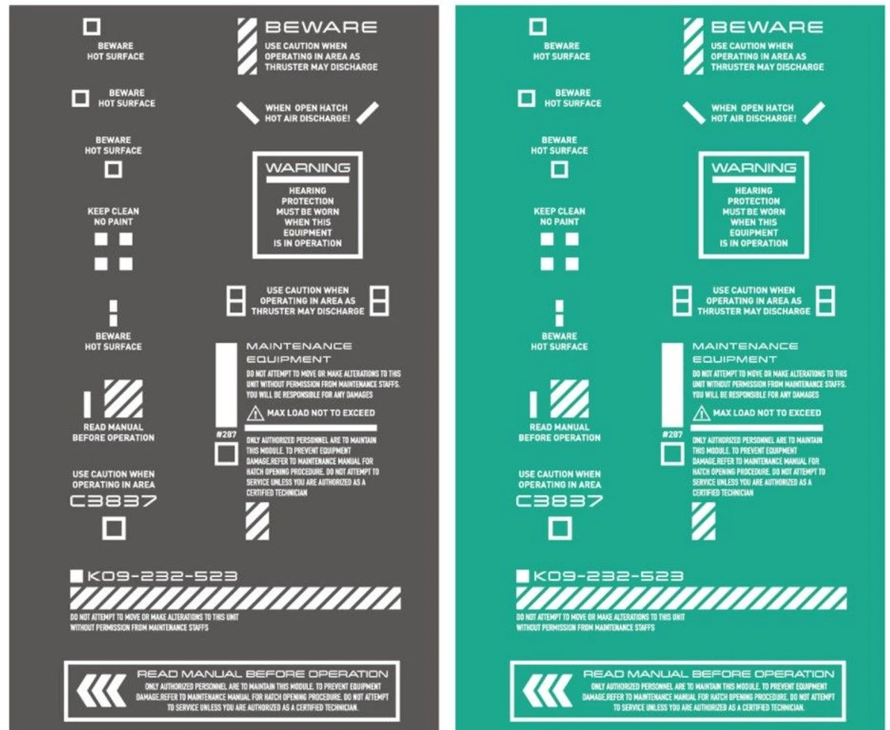 HiQparts 1/100 RB01 Caution Mark Decal White 3 HiQparts 1/100 RB01 Caution Mark Decal White - Image 3