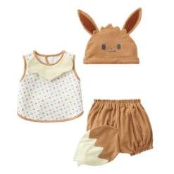 Pokemon Center Original Monpoke Gift Set (Apron Suit & Hat) - Eevee