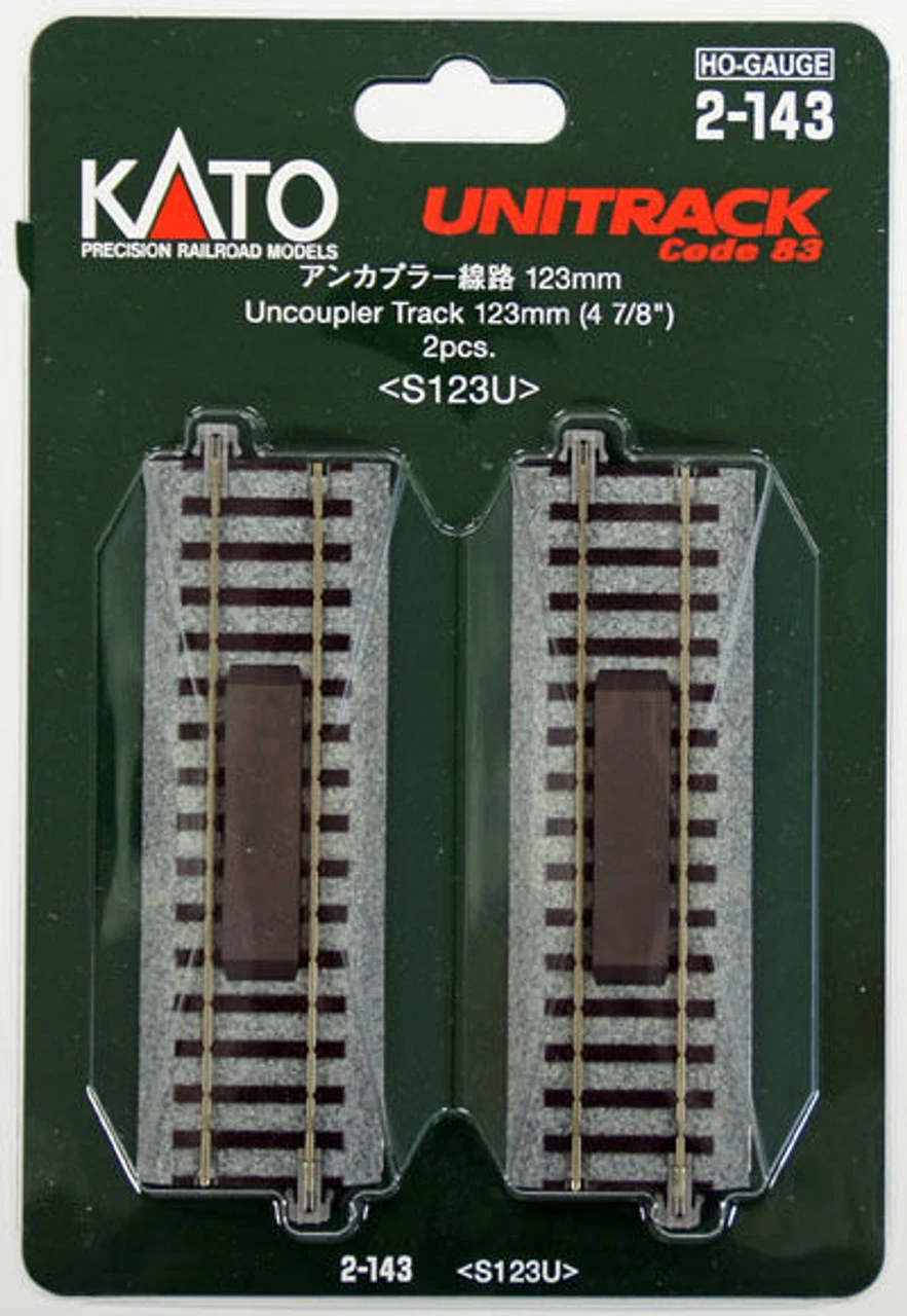 Kato 2-143 123mm (4 7/8') Uncoupler Track S123U (2 Pcs.) (HO Scale) 1 Kato 2-143 123mm (4 7/8') Uncoupler Track S123U (2 Pcs.) (HO Scale)