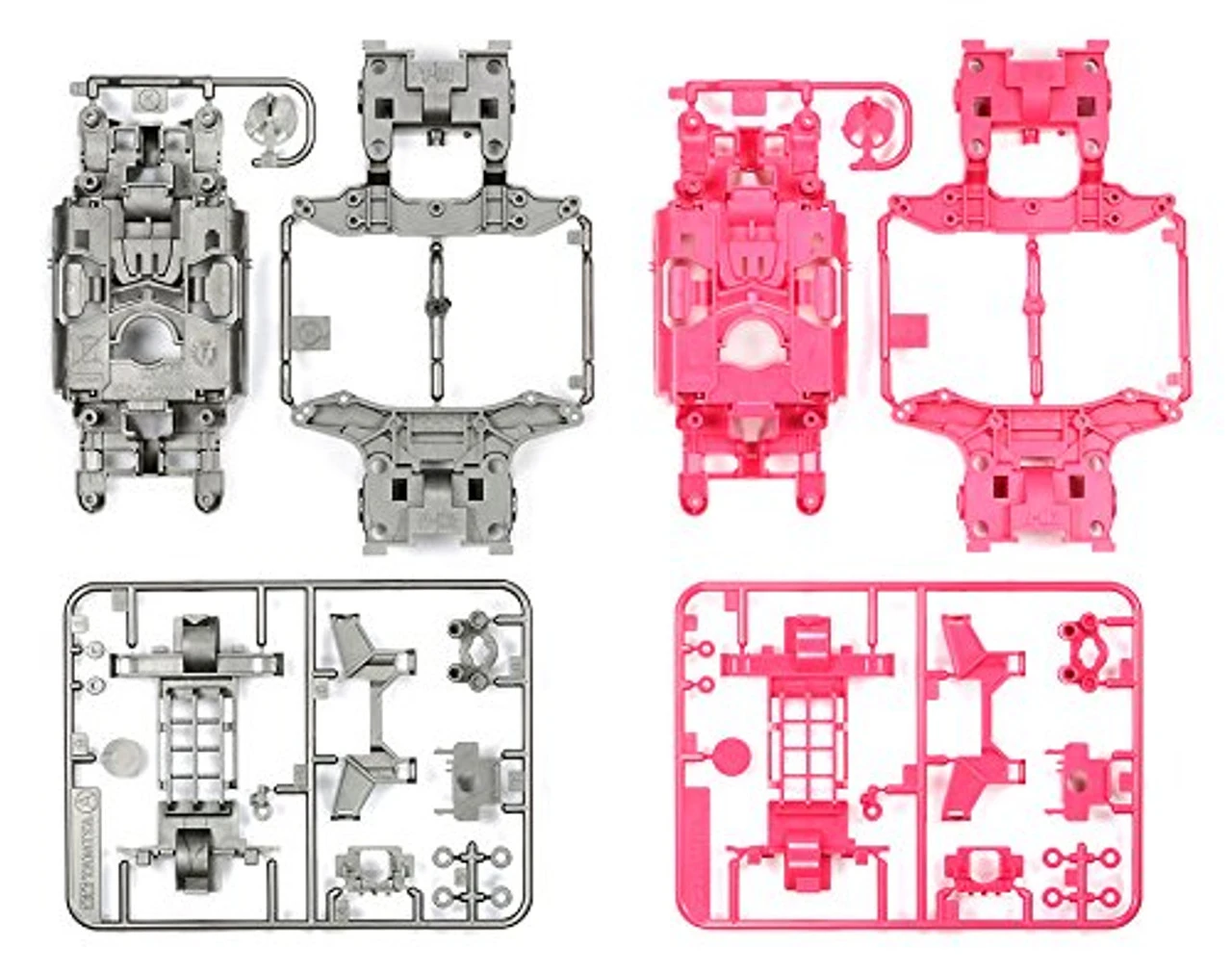 Tamiya 95235 Mini 4WD MS Chassis Parts Silver/Pink 2 Tamiya 95235 Mini 4WD MS Chassis Parts Silver/Pink - Image 2