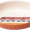 Banko Ware (Banko-yaki) Oval Dish For Kids Bullet Train Red