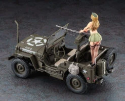 Hasegawa 1/24 1/4 Ton 4x4 Truck (Cal. 50 Caliber M2 Machine Gun) W/Blonde Girl's Figure Plastic Model -Model Toys 4967834522831 14f4e68bef944f36d23b1064d8348b4b 03792.1705389439