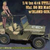 Hasegawa 1/24 1/4 Ton 4x4 Truck (Cal. 50 Caliber M2 Machine Gun) W/Blonde Girl's Figure Plastic Model