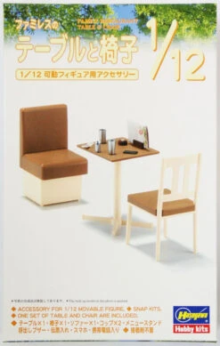 Hasegawa 1/12 Family Restaurant Table & Chair Plastic Model