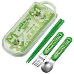 Pokemon Center Original Lunch Trio Set (Fork, Spoon, Chopsticks) Sprigatito