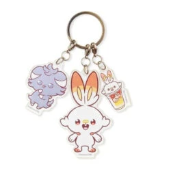 Pokemon Center Original Triple Acrylic Key Chain PokePeace Scorbunny & Espurr